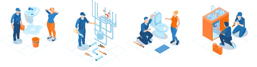 Image of various illustrated workers